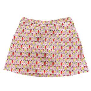 Womens Y2K Novelty Cocktail Print Golf Skort Size Large Resort Preppy Tenniscore